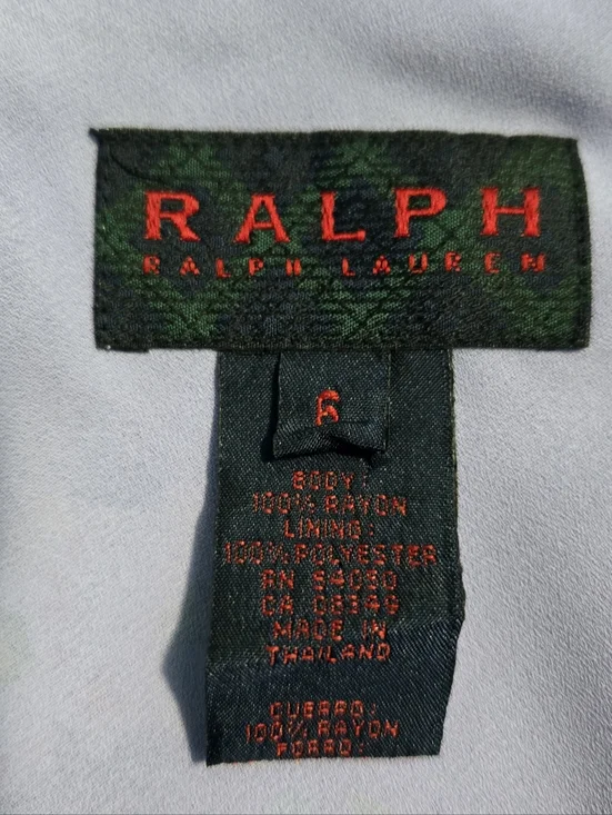 Rare Vintage 90s RALPH Ralph Lauren Lavender Floral Rayon Slip Dress Size 6 - Picture 7 of 8